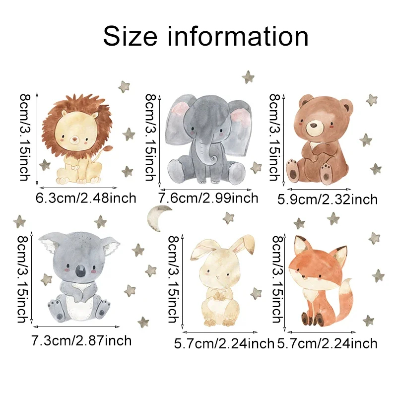 1/2/4/6set Cartoon Animals Wal – Baby Nursery Wall Stickers Bewertung und Preis
