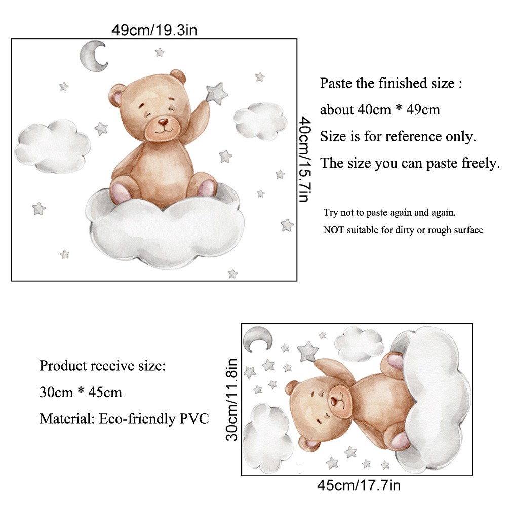 Bear Moon Clouds Stars Wall St – Baby Nursery Package Bewertung und Preis