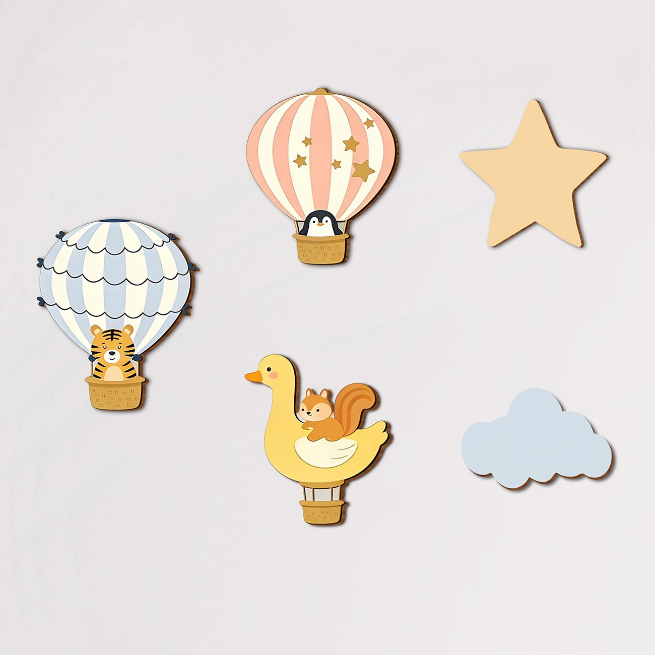 5Pcs Animal Hot Air Balloon Wo – Baby Nursery Wall Stickers Bewertung und Preis