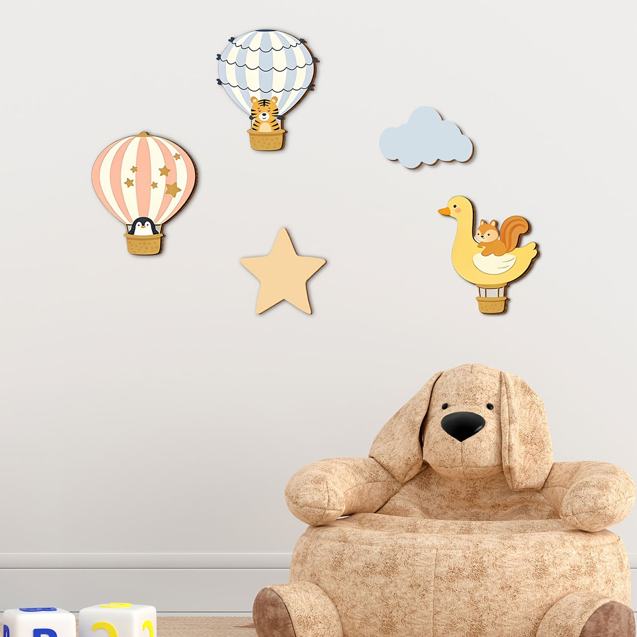 5Pcs Animal Hot Air Balloon Wo – Baby Nursery Wall Stickers Bewertung und Preis